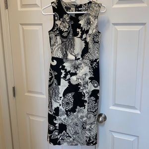 Black and White Midi Dress
